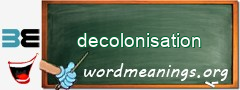 WordMeaning blackboard for decolonisation